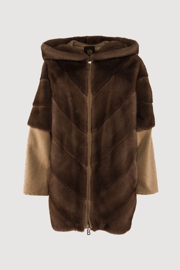 Cashmere jacket and mink pastel