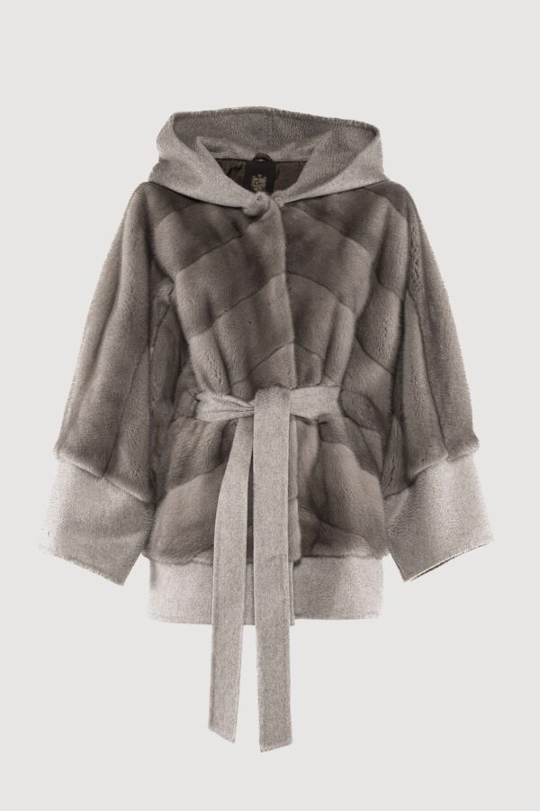 Cashmere jacket and silverblue mink