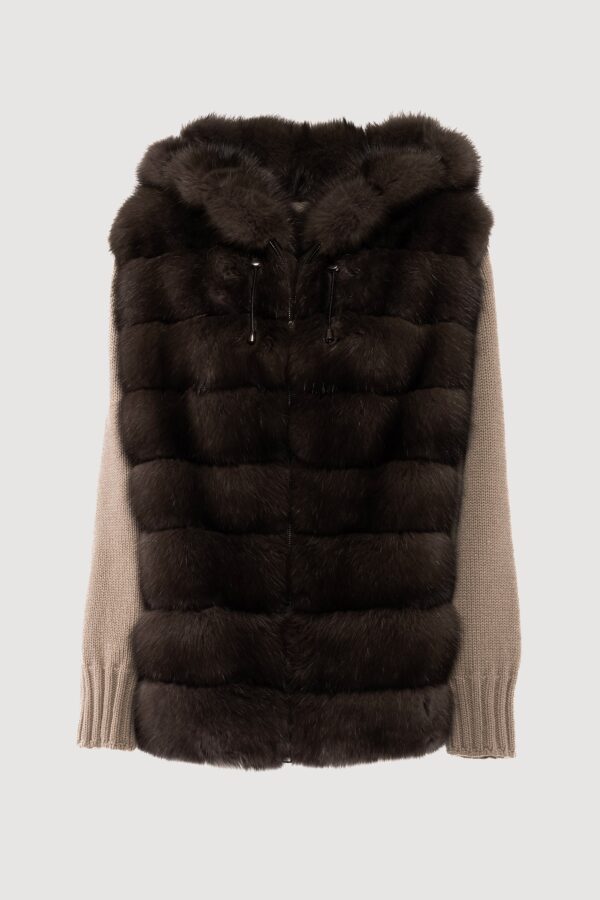 Cashmere sweater with sable eclipse