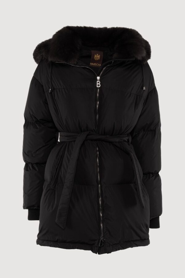 Tech down jacket with dark barguzinsky sable