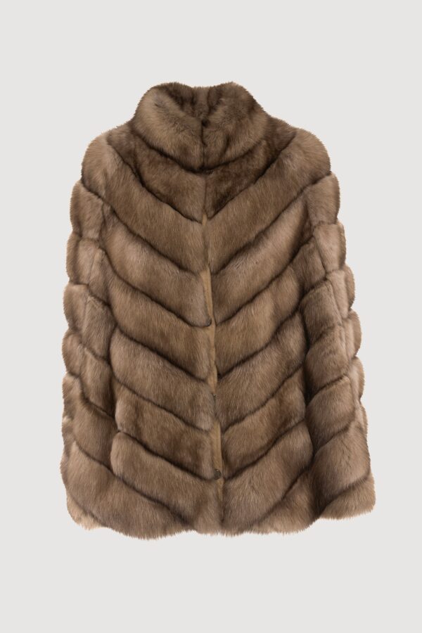 Cashmere jacket and sable barguzinsky royal sand