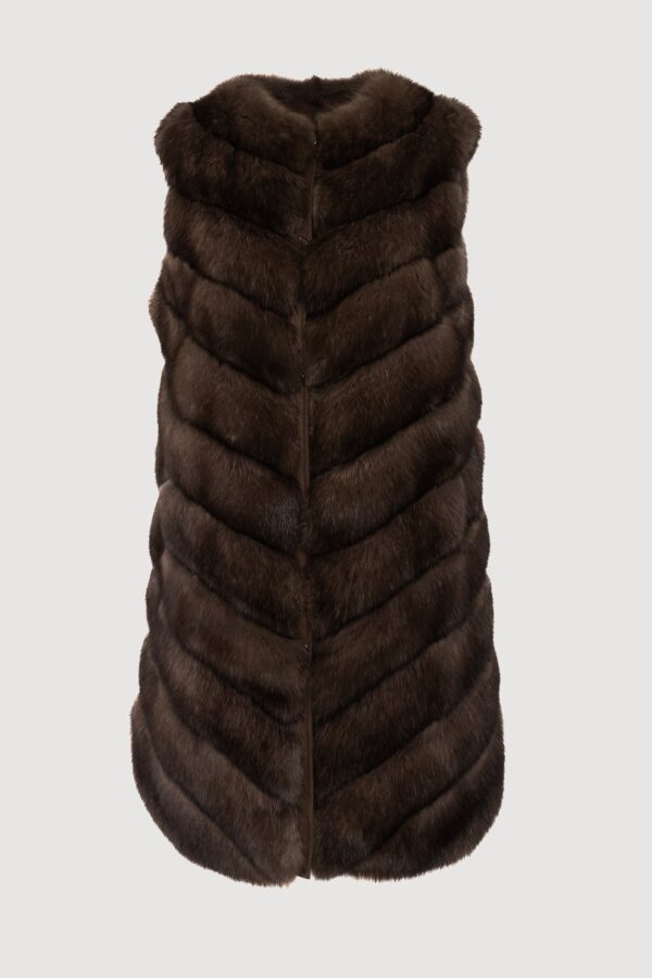Cashmere and graphite sable vest