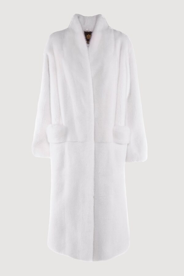 Natural white mink coat