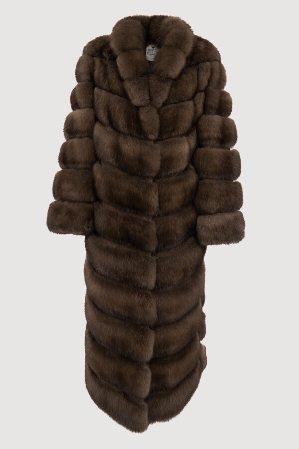 Coat in sable and python