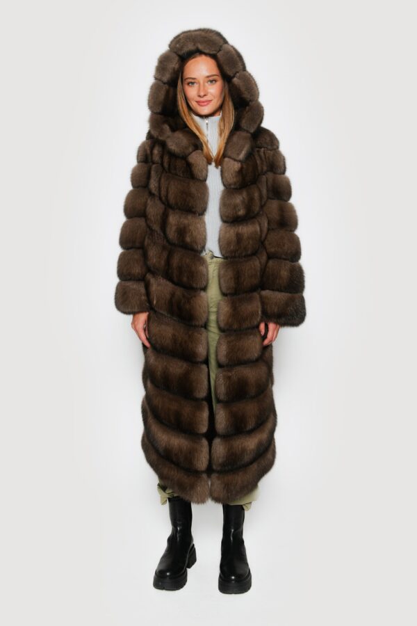 Coat in sable and python