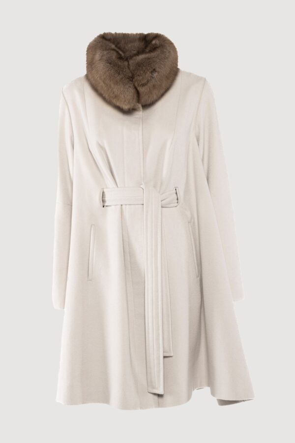 Cashmere and graphite sable coat