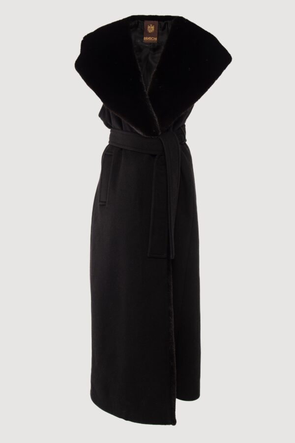 Cashmere vest with mink