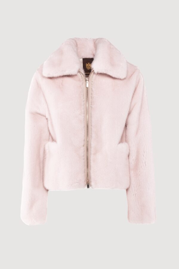 Beige crystal mink jacket