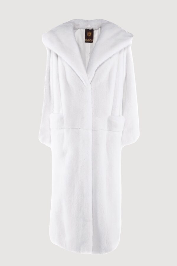 Natural white mink coat