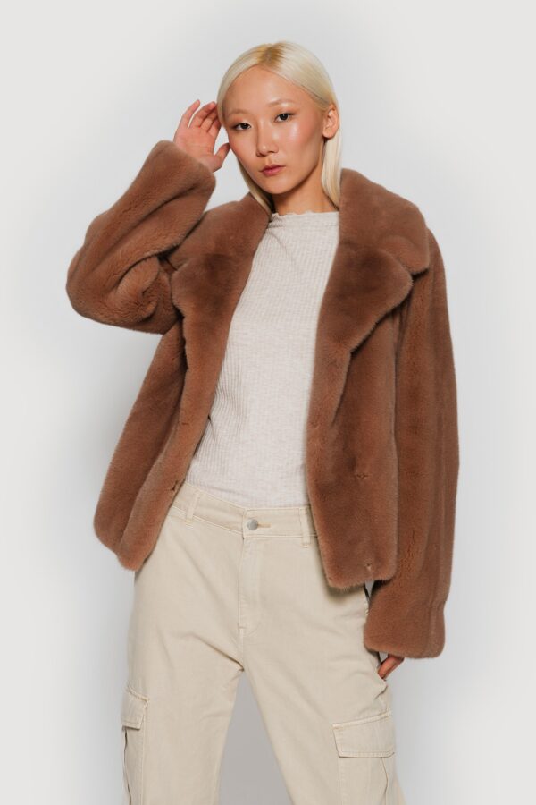Tiger’s eye mink jacket